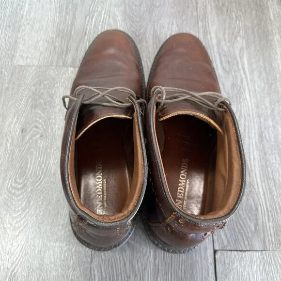 Allen Edmonds Bellevue Boots Brown Leather Mens Size 10.5 D Rare